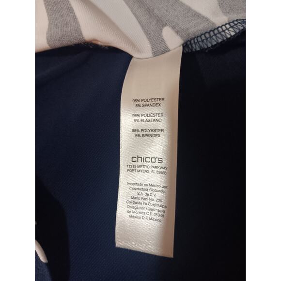 CHICO'S EASYWEAR 2 Slinky Long Tunic Top‎ Blouse LG Travel Career Animal Print - Picture 7 of 11